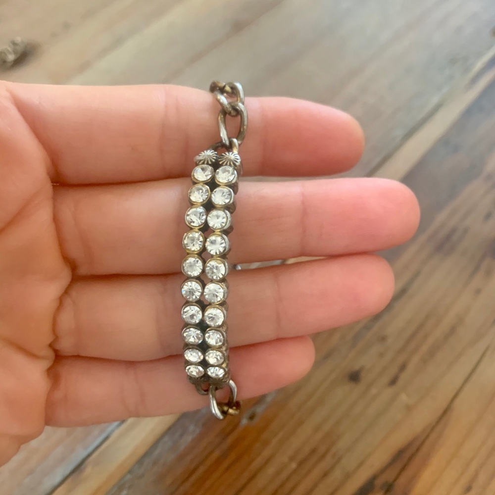 J.Crew Rhinestone Bracelet Antique Gold